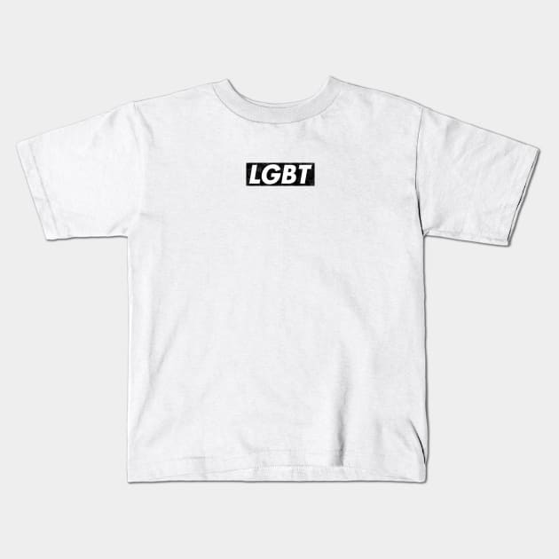 LGBT Black box logo distressed Kids T-Shirt by PaletteDesigns